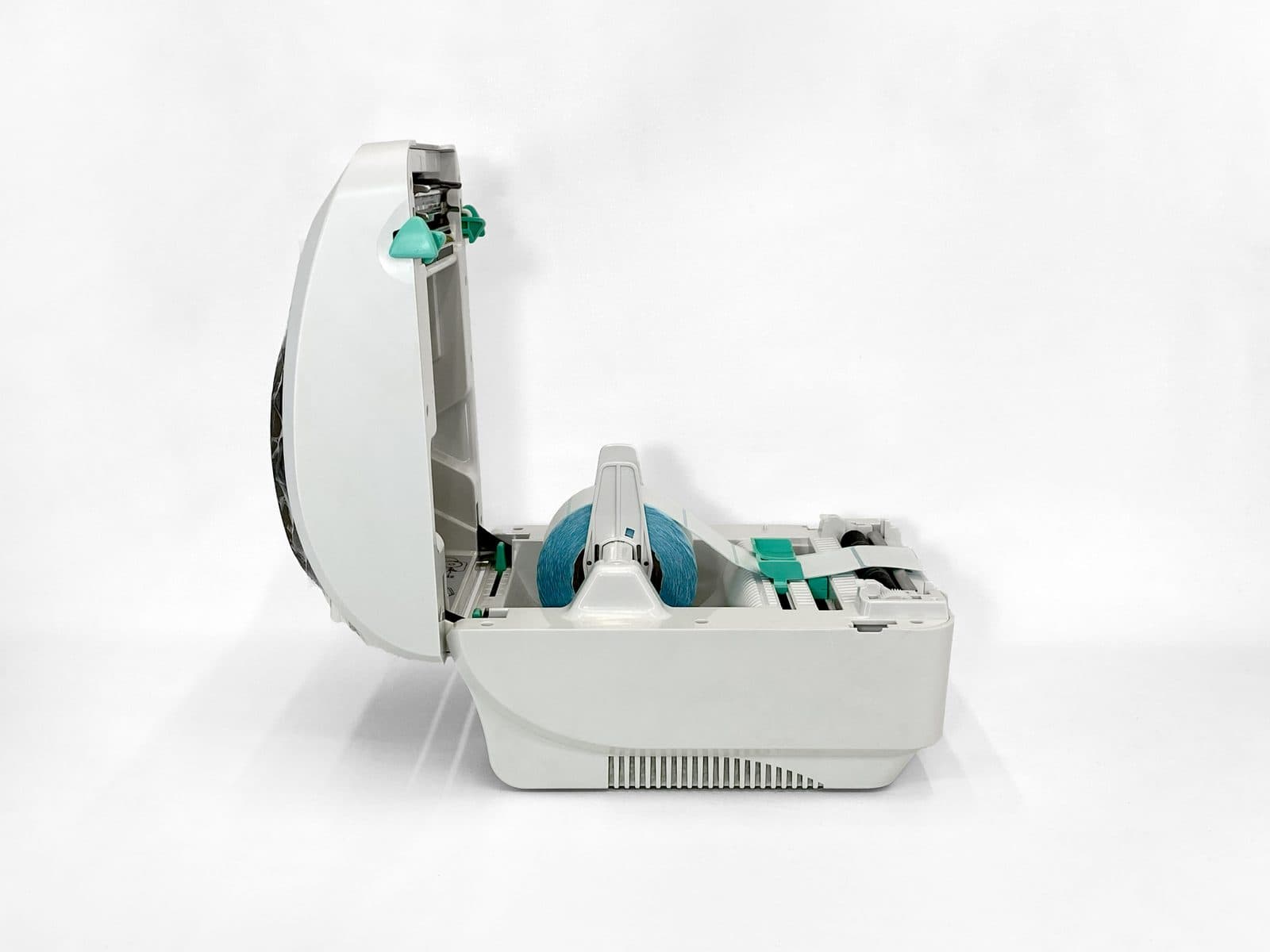 Xprinter XP-470B с открытой крышкой отсека для рулона этикеток